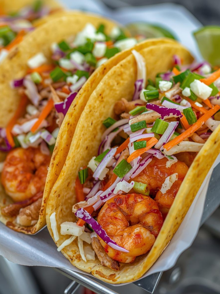 Cajun Shrimp Tacos with Lime Slaw