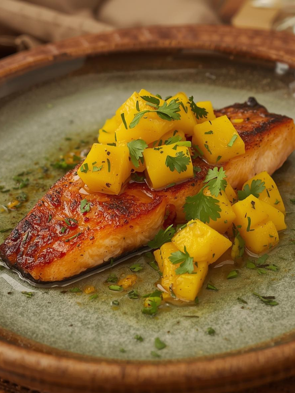 BLACKENED SALMON WITH MANGO SALSA