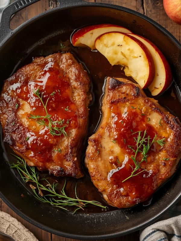 Pan-Seared Pork Chops with Apple Cider Glaze